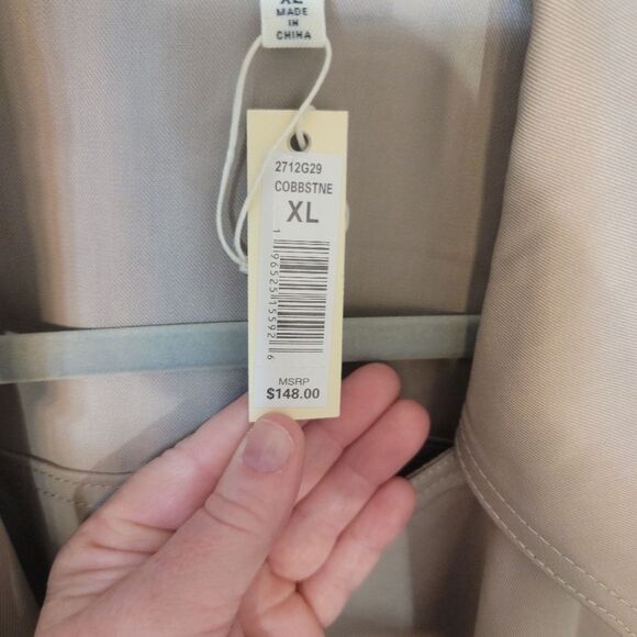 Max Studio Women's Jacket sz XL Tan Lapel Trench Coat W/ Belt & Pockets Overcoat - Picture 7 of 13